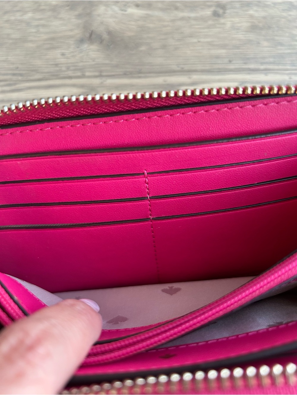 kate spade Fuschia Zip-Around Leather Wallet - Picture 7 of 8